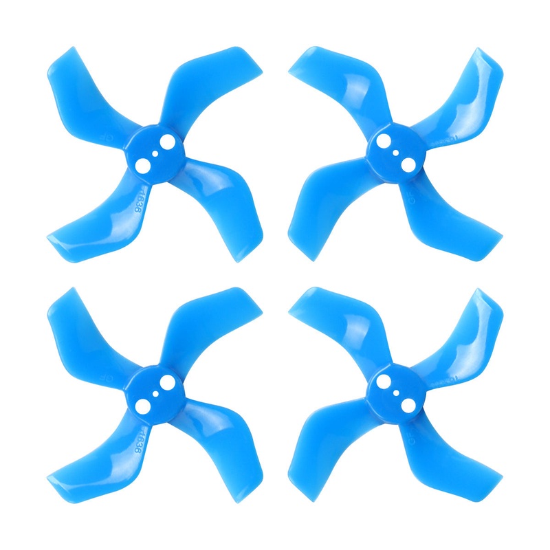 Gemfan 40mm 4-Blade Propellers for Micro Whoop Drones, 1.0mm Shaft (Blue 4pcs / Multi 16pcs) Blue (4 PCS)