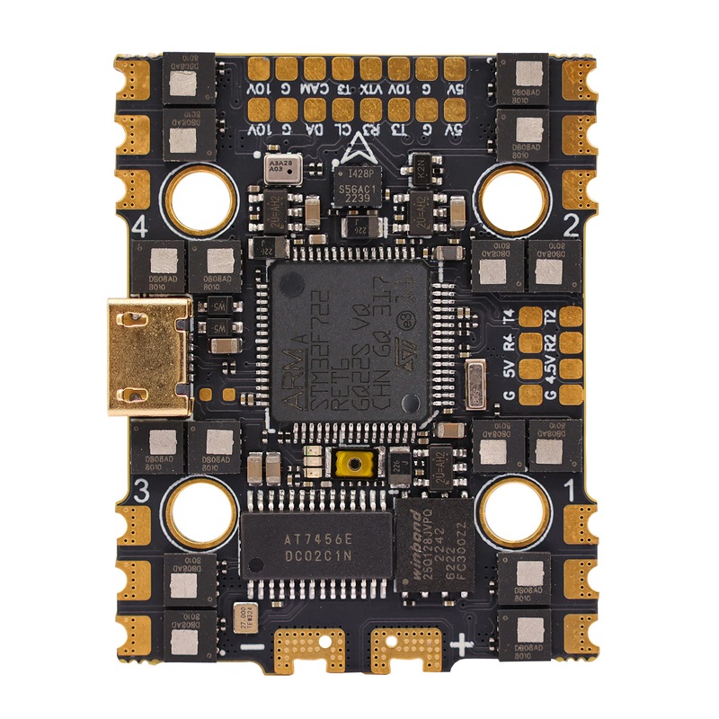HAKRC F722 50A AIO Flight Controller 26S, BLHeli_32 ESC, Dual BEC, 20x20mm Mount, 128K PWM