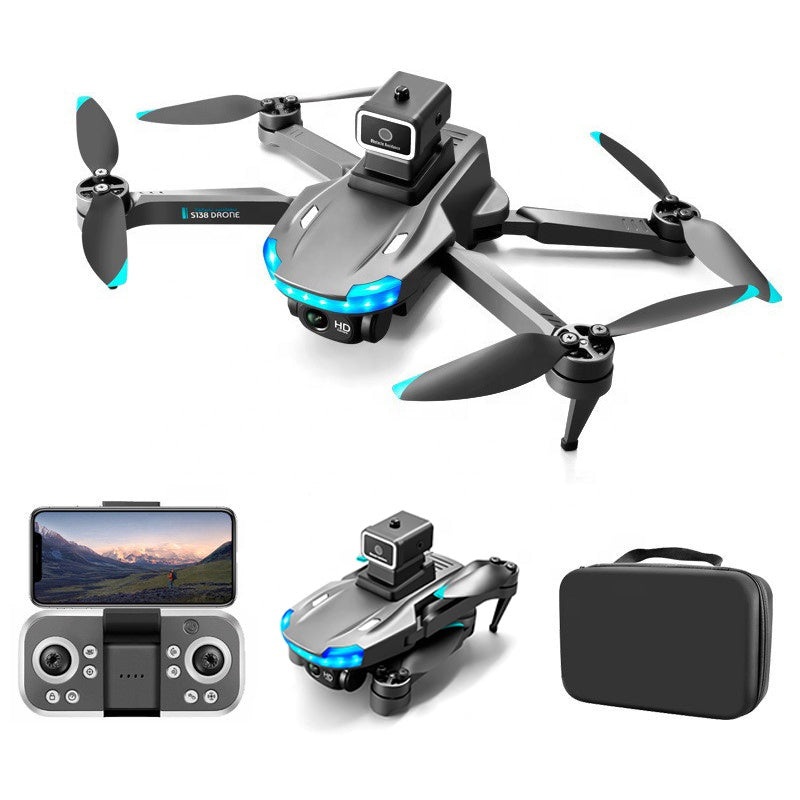 KBDFA S138 Drone - 8K Dual Camera Drone Foldable Optical Flow Rcfpv Aerial Photography Brushless Quadcopter Children's Toy Drone Gift black-4K-Dual C-1B