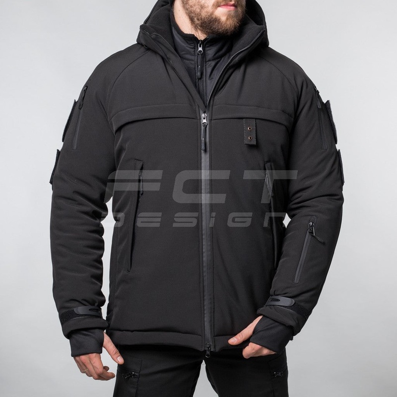 Rugged Patrol Softshell Jacket for Police - Black Thermal Fleece