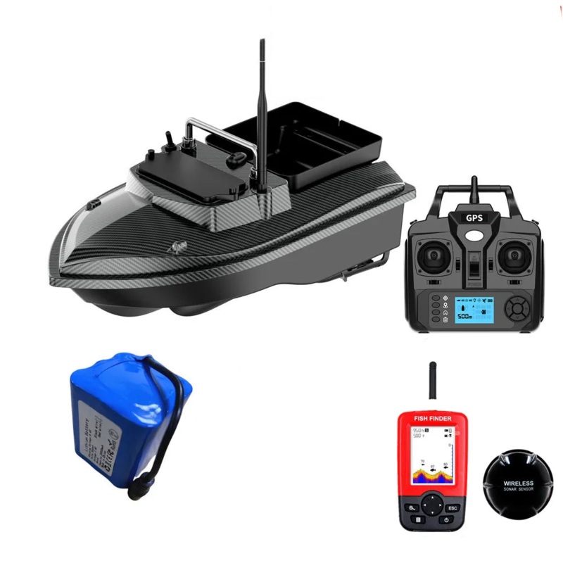Tccicadas V060 GPS Fishing Bait Boat, 500M RC Distance, 160 Positions, 2kg Single Hopper, Auto Return, Dual Motors, CE UK nofinder 200002B