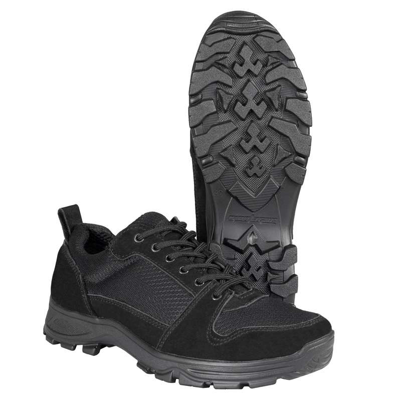 Black Rugged Sneakers with 3D Mesh Inserts