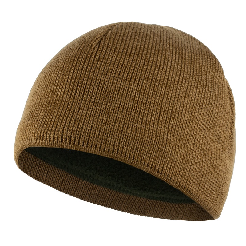 Coyote Fleece-Lined Knit Beanie Without Cuff