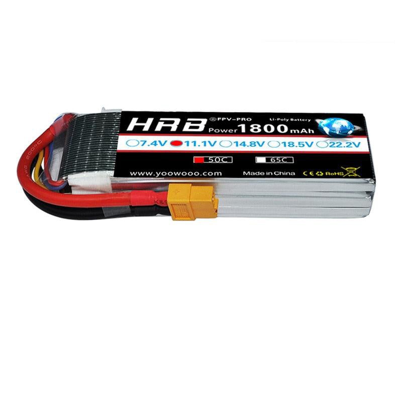 HRB 11.1V 1800mah 3S XT60 EC5 Lipo Battery XT90 EC2 T Deans EC3 RC Parts 50C For FT012 Racing Boat Car Airplane Copter FPV Drone 1PCS XT60