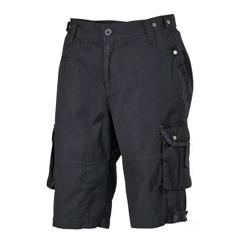MFH Bermuda Combo Cotton Shorts, Black Stonewashed