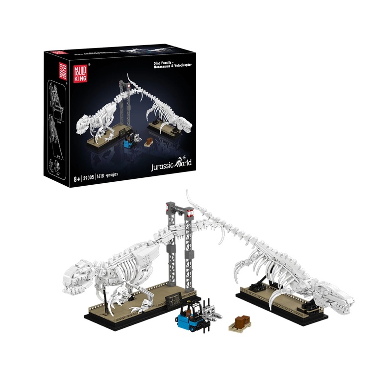 Mould King 29005 Mosasaurus & Velociraptor Fossil Display Model Building Set | 1418 Pcs