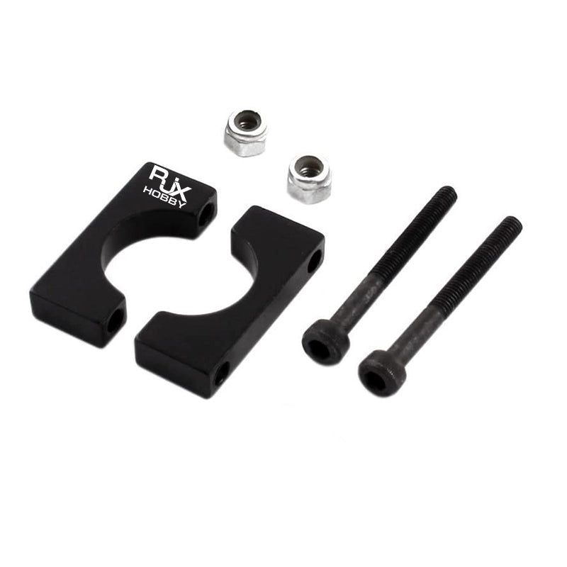 RJXHOBBY Black Anodized Aluminum Pipe Clamp Tube Clip, ID 8-40mm, for Carbon Fiber/Aluminum Tubes (1pc)