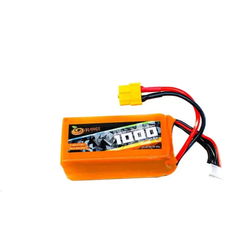 22.2V 1000mAh 35C 6S Lithium Polymer Battery Pack (Brand Orange)