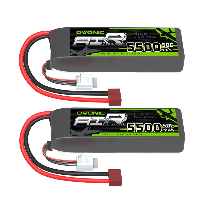 2OVONIC 3S Lipo Battery 5500mAh 50C 11.1V with Deans Plug for Arrma RC Cars RC Buggy 1/10 RC Car