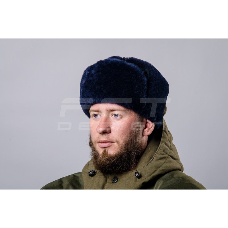 Blue Faux Fur Trapper Hat