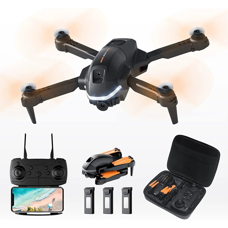 Hilldow D13 Camera Drone - 1080P Camera,Intelligent Obstacle Sensing, LED Headlights, RC Quadcopter 24 Min Long Flight Time in 3 Batteries