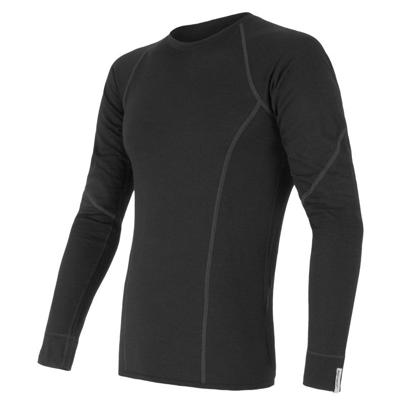 Men's Sensor Merino Active Long Sleeve Thermal Shirt in Black