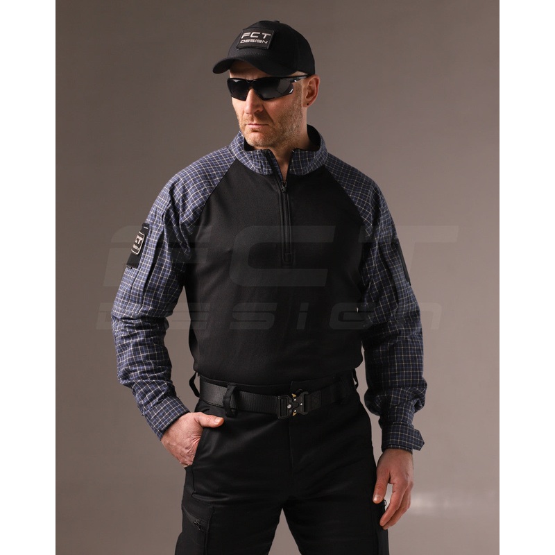 Urban Stretch Blue Checked Rugged Shirt