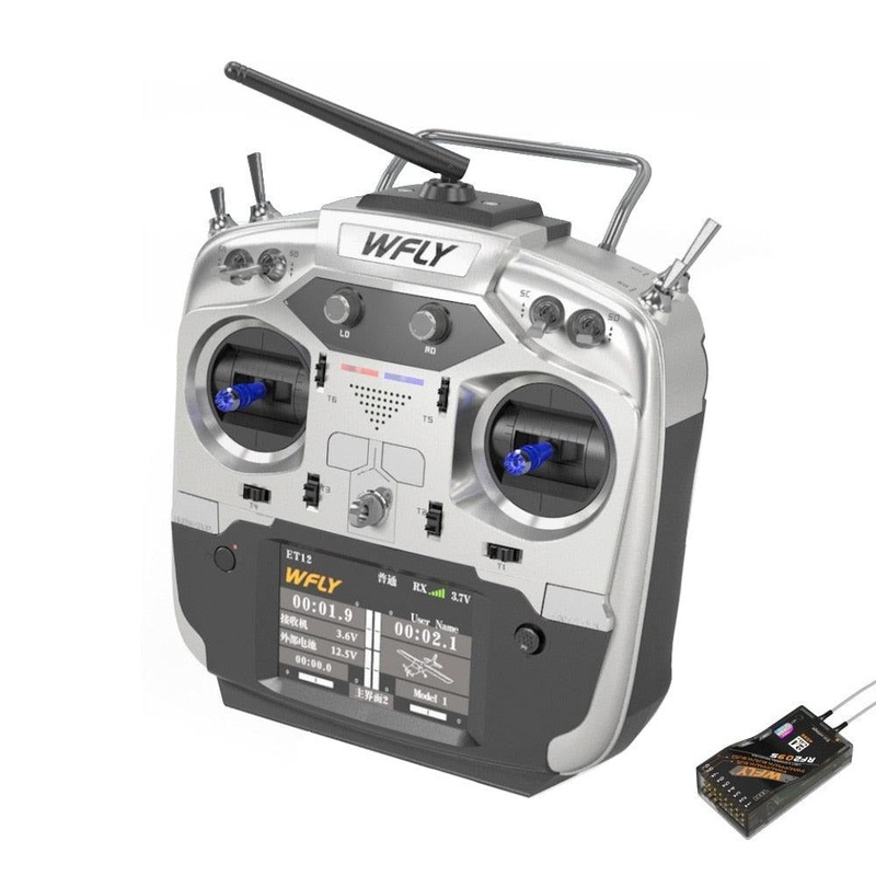 WFLY ET12 2.4GHz Remote Controller 12CH Radio Transmitter with RF209S Receiver For RC Drone Car Boat Left Hand