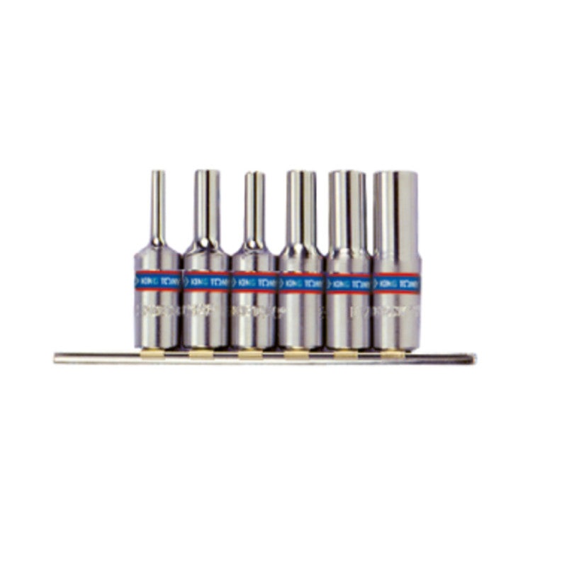 3/8" "E" Socket Set, 6 Pieces on a Rail
