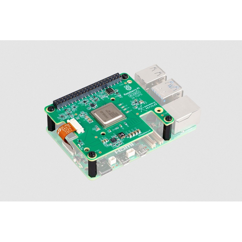 Raspberry Pi AI HAT+ 26 TOPS Add-on Board for Raspberry Pi 5 with Hailo Accelerator, PCIe Gen3, rpicam integration