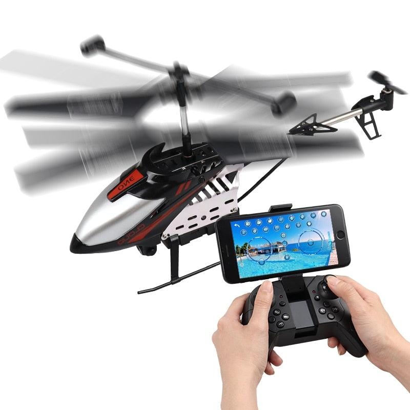 RC Aircraft Radio Remote Control Airplane Helicopter Aerial camera Kids Toys No camera black