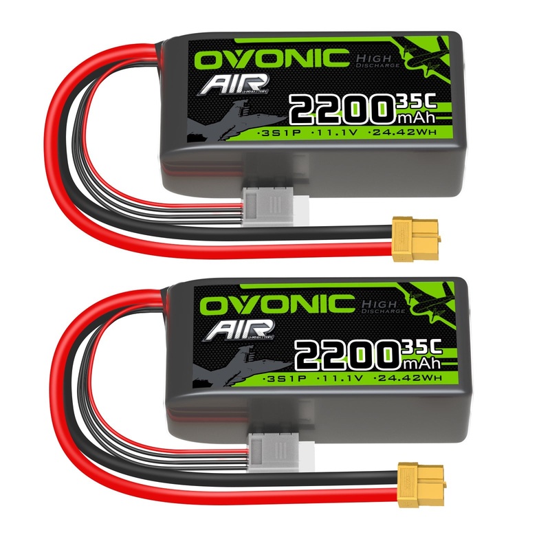 2OVONIC 3S Lipo Battery 2200mAh 3S1P 35C Shorty with XT60 Plug for RC Airplane RC Quadcopter Helicopter Robotics FPV Drone