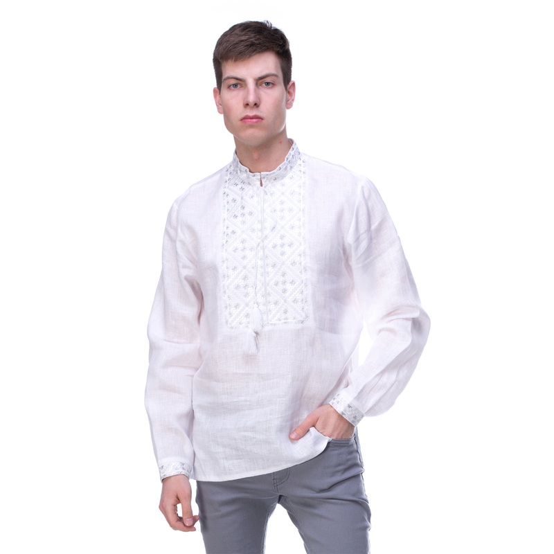 Men's Embroidered Linen Shirt