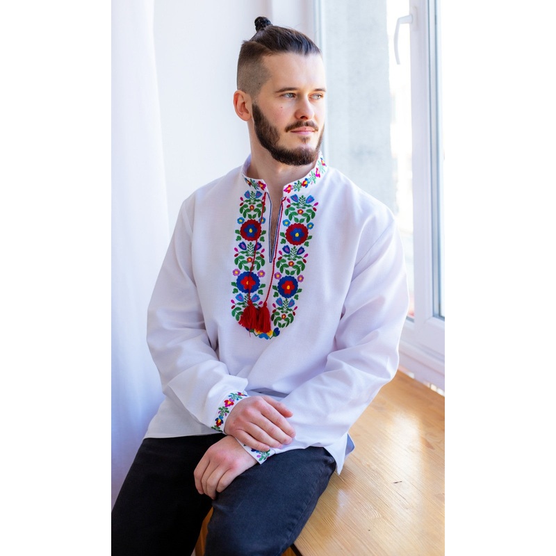 Men's Shirt with Bright Embroidery