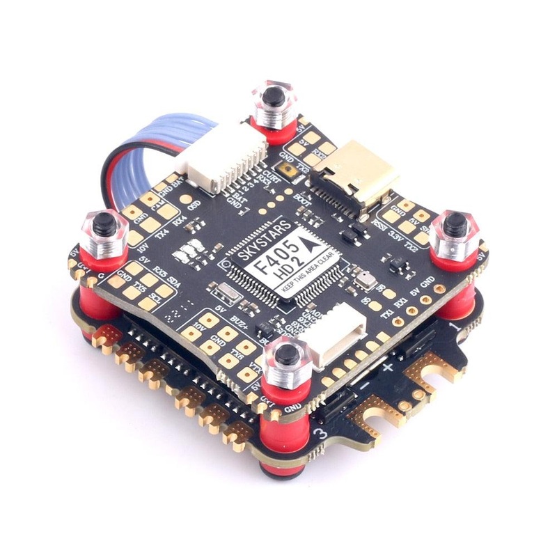 Skystars F4 F405HD2 Flight Controller Stack - OSD 45A Blheli_S 3-6S 4 In 1 Brushless ESC Stack 30.5x30.5mm FPV Racing Drone Quadcopter F4 and BLS45A stack