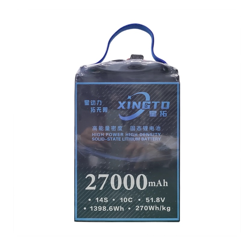 XINGTO 14S 27000mAh 27Ah 51.8V 10C 270Wh/kg Semi Solid-State Lithium Battery Pack for UAV Drone