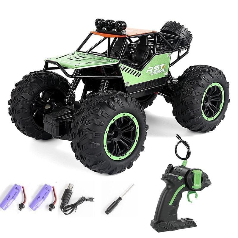 1:18 RC Car Electric Radio Remote Control Cars Buggy Off-Road Control Trucks With Led Lights Boys Toys for Children Green 1 battery