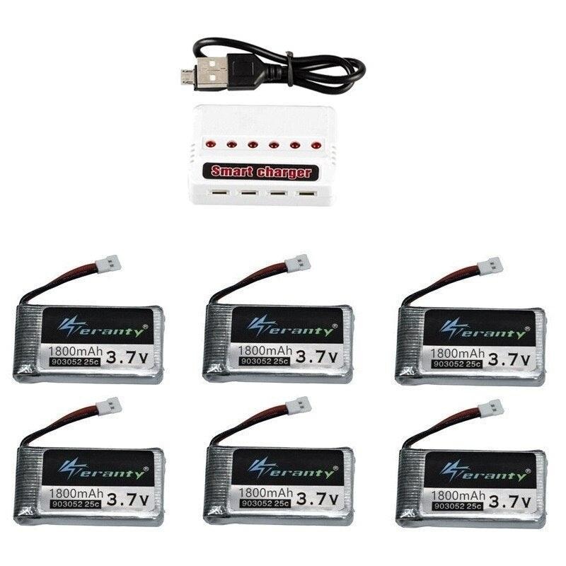 3.7V 1800mAh 903052 Lipo Battery and charger for Syma X5 X5C X5SW X5SC X5S X5SC-1 M18 H5P RC Quadcopter Parts 3.7V Drone battery Chrger Only