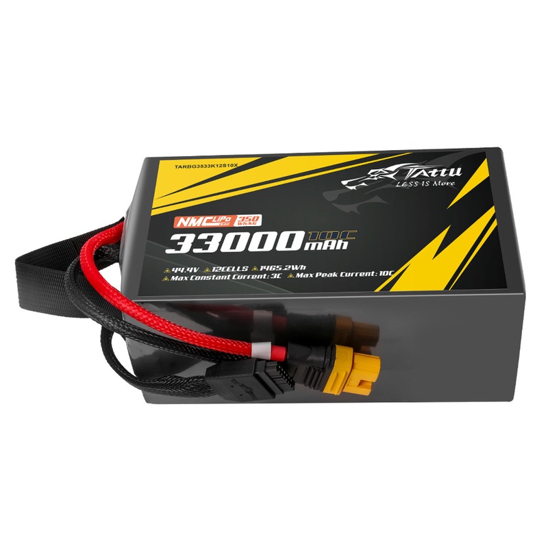 Tattu 12S1P 33000mAh 44.4V 10C Semi-solid State Lipo Battery Pack, 350Wh/kg, AS150U-F Plug
