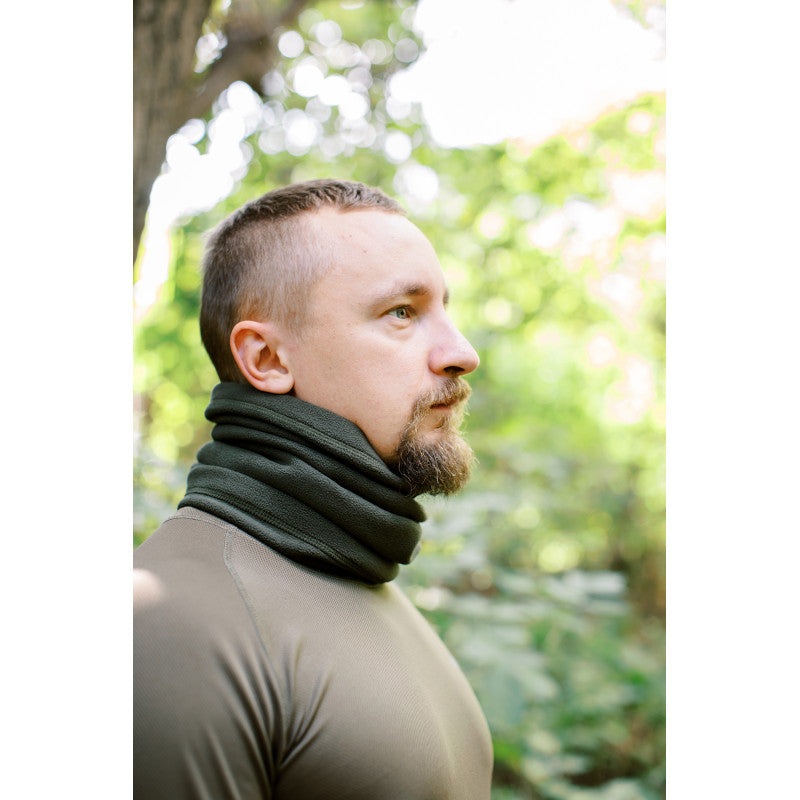 Tribe Fleece Neck Warmer in Olive, Size S-M