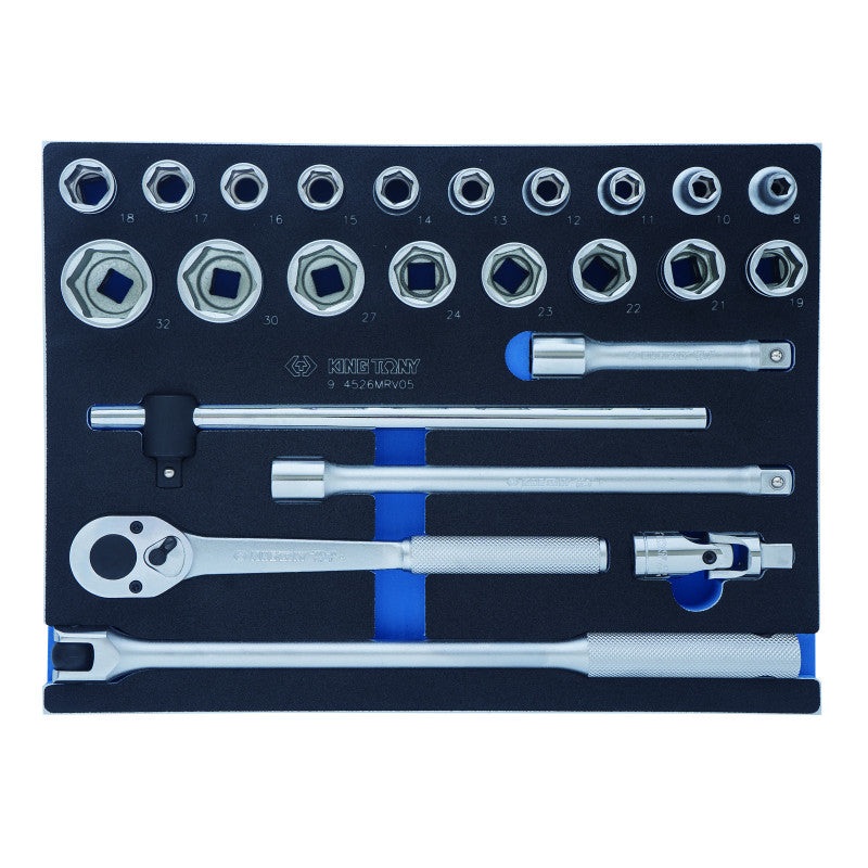 24-Piece 1/2" Drive Socket Set with Accessories