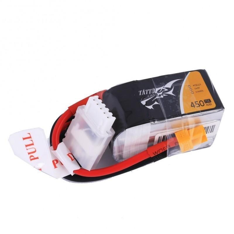 Tattu 450mAh 14.8V 75C 4S Lipo Battery Pack with XT30 Plug