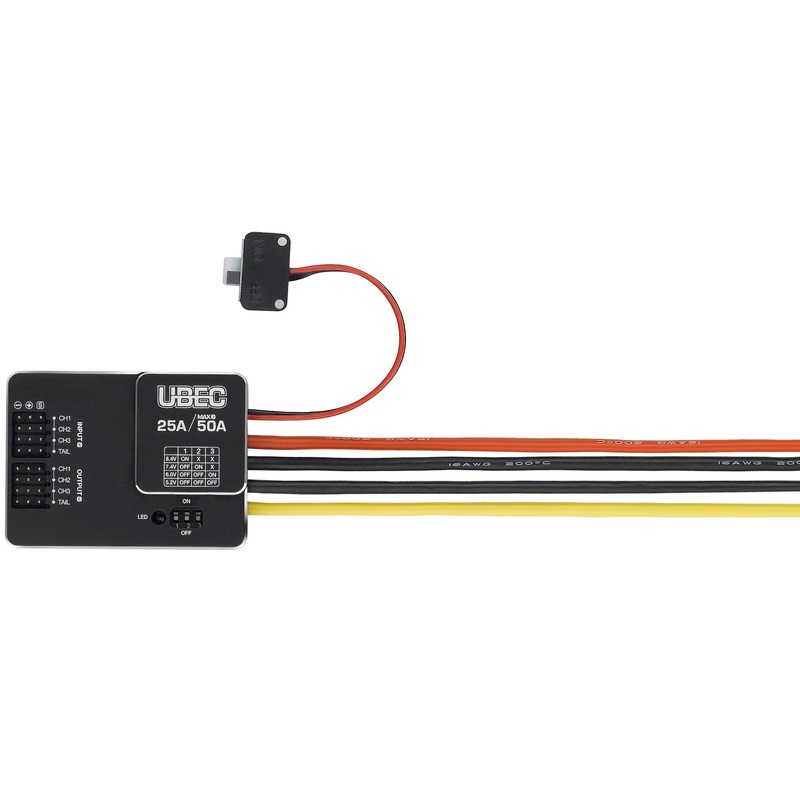 Hobbywing UBEC 25A HV Switch-Mode UBEC, 3S-18S LiPo, 5.2V-8.4V Adjustable Output (30606000)