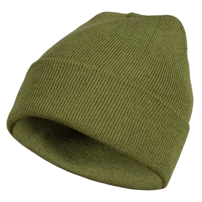 Reis Knit Beanie with Cuff in Olive Green