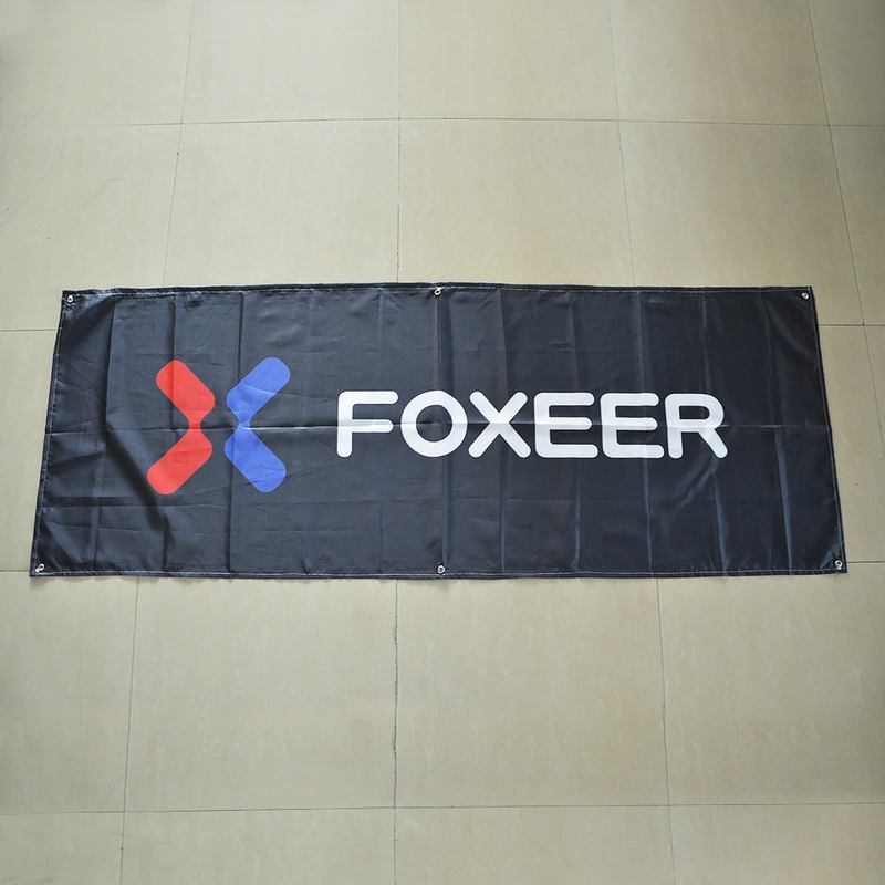 FOXEER Banner 75cm x 200cm Polyester Fabric with 6 Brass Grommets, Easy Mounting Indoors/Outdoors