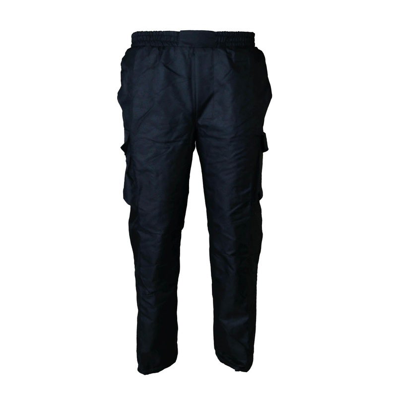 Men's Dark Blue Jacquard Winter Pants with Elastic Waistband