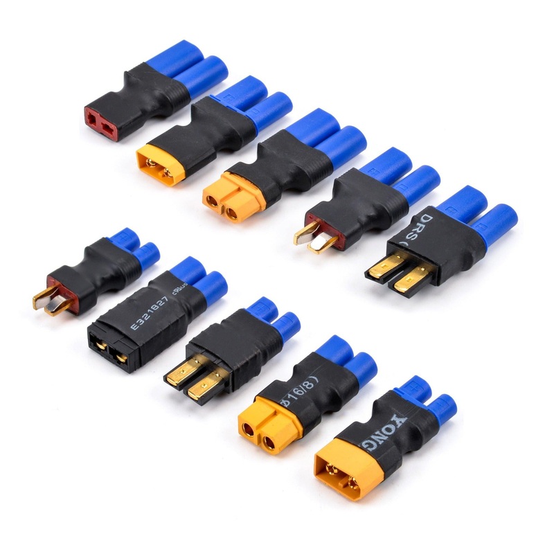 Drone Battery Connectors Plug - Adapter EC5 / EC3 to XT60 T Deans Female / Male RC Lipo Battery Control Parts DIY EC3-F to TRX-M