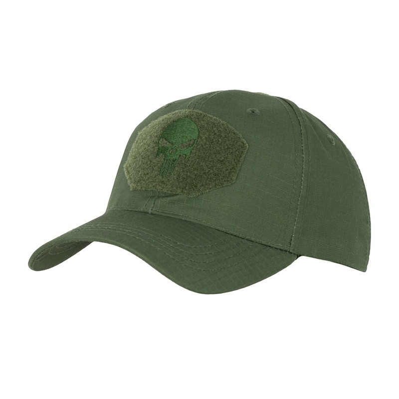 Punisher Rugged Rip-Top Baseball Cap in Olive Green