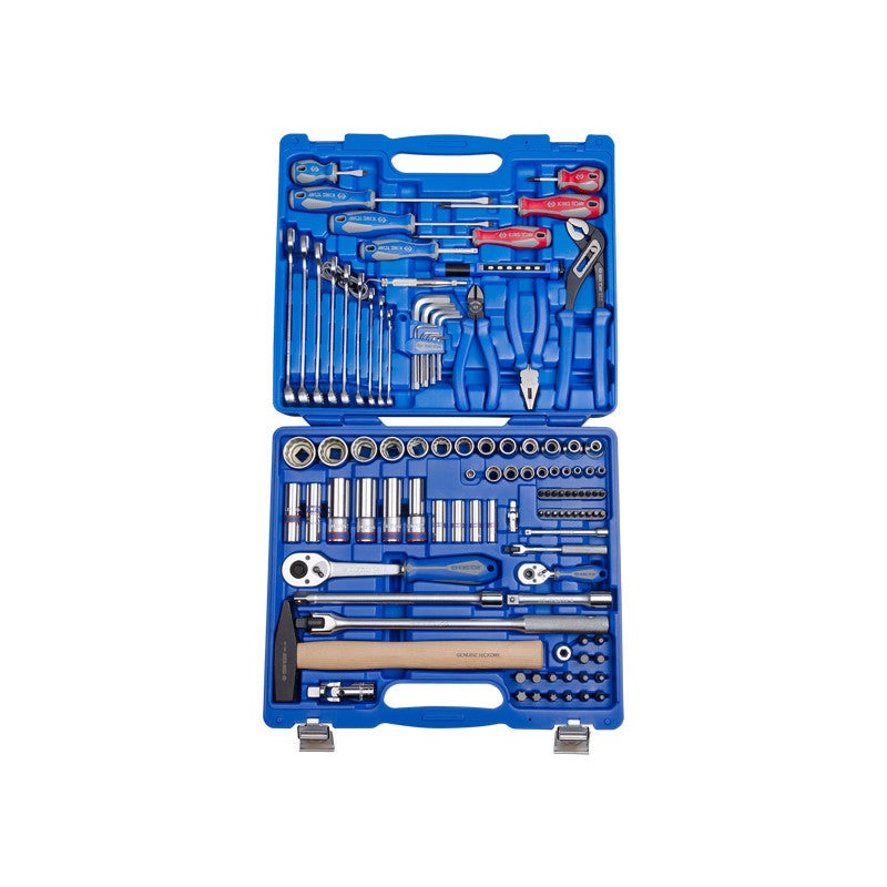 Universal Tool Set 1/2" & 1/4" Drive, 110 Pieces in Plastic Case
