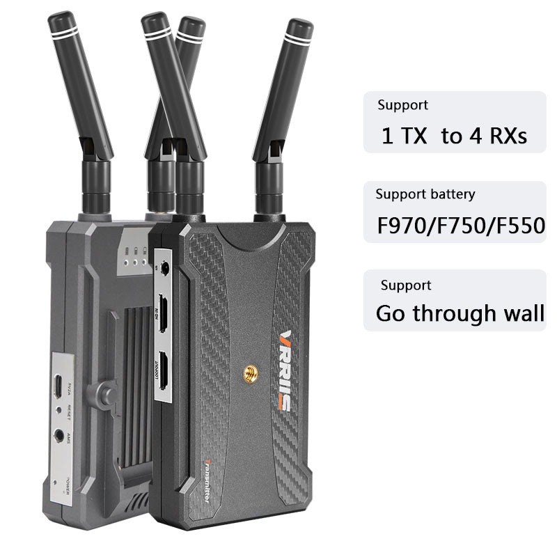 5.8Ghz HDMI Transmitter and Receiver - wireless hdmi Extender Kit 200M Support NP-F Battery For Camera PS4 PC To TV Projector 1 TX and 1RX
