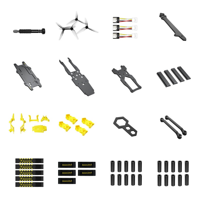 Accessories for SpeedyBee Master 3X Kit Propellers, Plates, Straps, TypeC Extension, Standoffs