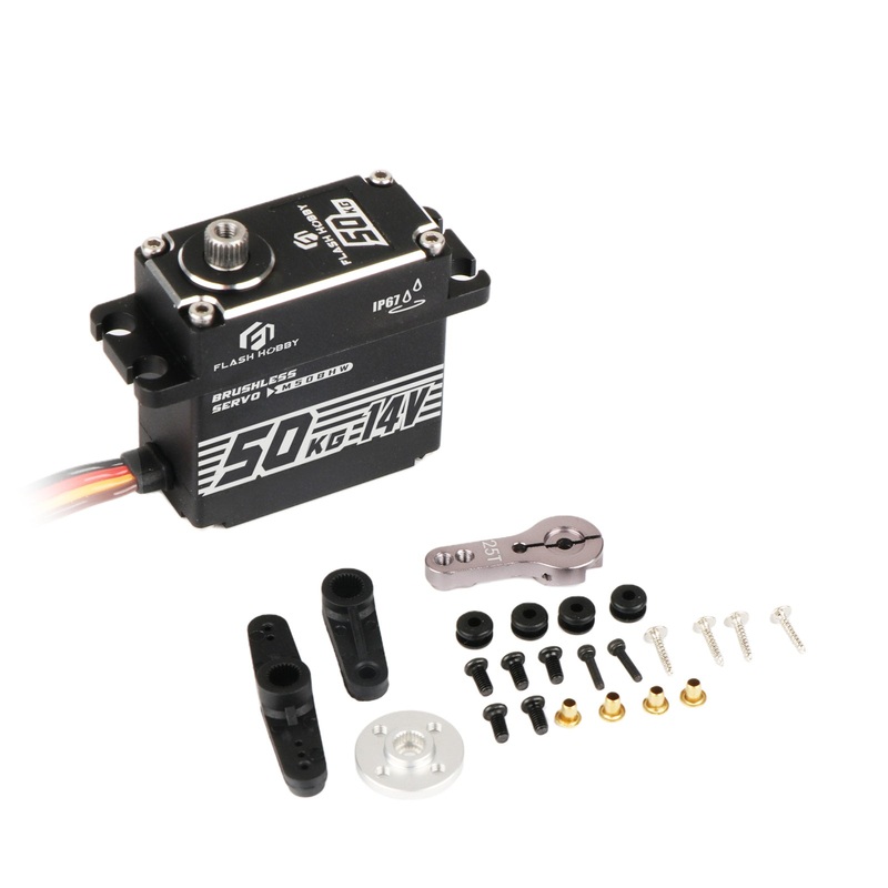 Flashhoby M50BHW Brushless Servo 50kg-cm @14V, IP67 Waterproof, Digital PWM, 10-15V