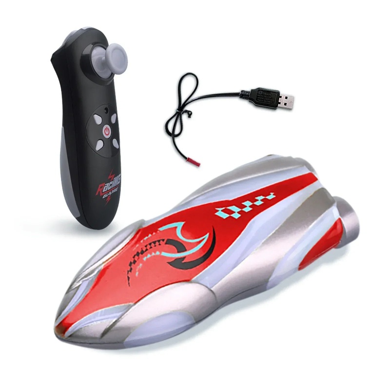 Mini Remote Controlled Boat RC Stunt Ship, LED, 2.4G, 360 rotation, 15m range, 3.7V 100mAh, pool/bathtub toy green