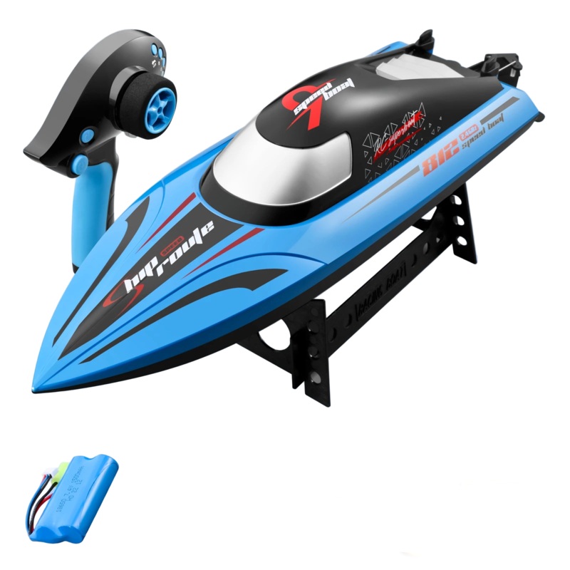 RC Boat 40 km/h High-Speed 2.4G Waterproof Self-Righting Speedboat, 200 m Range, 7.4V 1800mAh, for Pools & Lakes Orange 1B