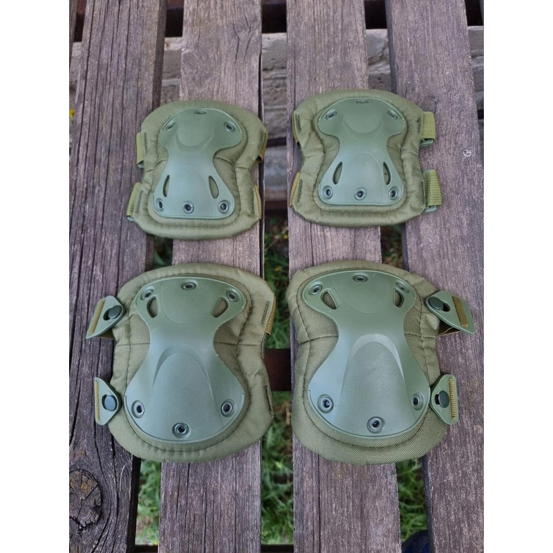 Rugged Khaki Knee and Elbow Pad Set