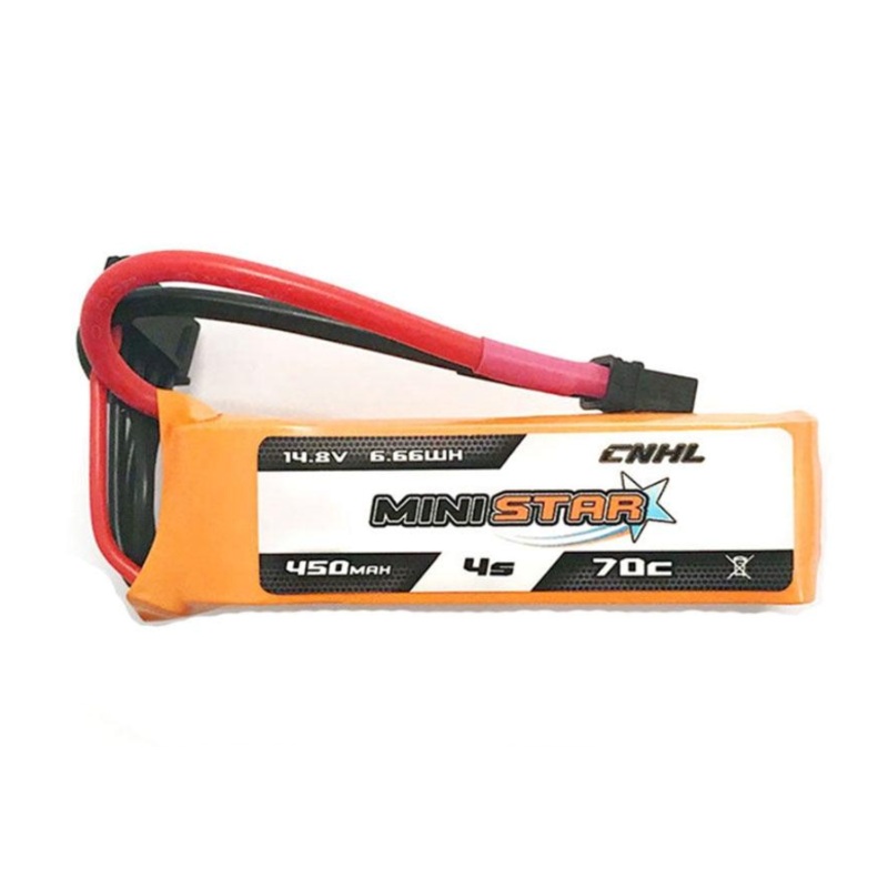 4PCS CNHL Lipo 4S 14.8V Battery for FPV - 450mAh 70C MiniStar With XT30 Plug For Mini Quadcopter RC CineBee Whoop Beta FPV Toothpick Drone 4PCS