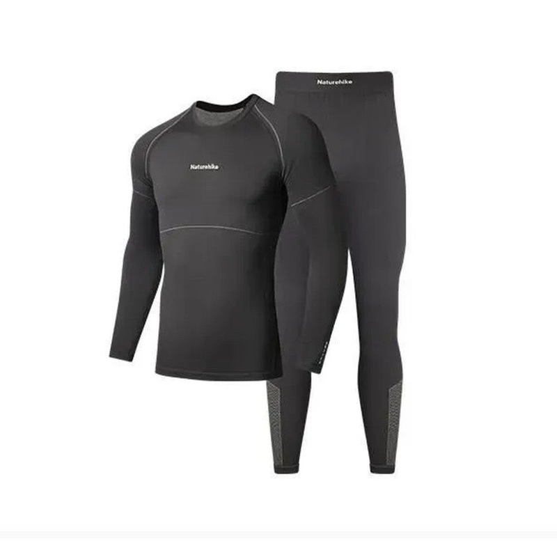 Naturehike Men's Thermal Underwear Set, Graphite, Size XXL, 3-Season