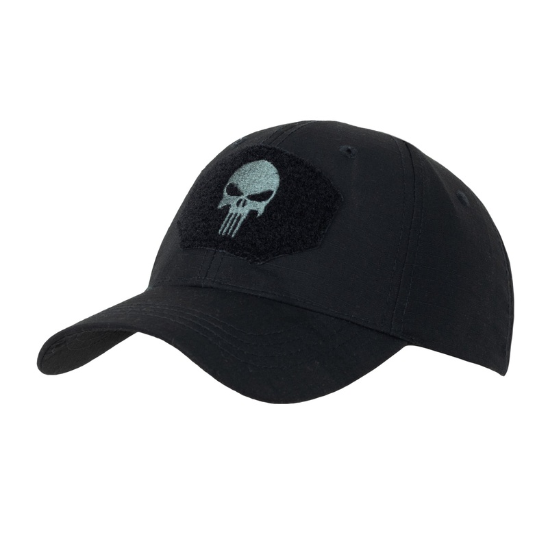 Punisher Rugged Rip-Top Black Baseball Cap, Universal Fit