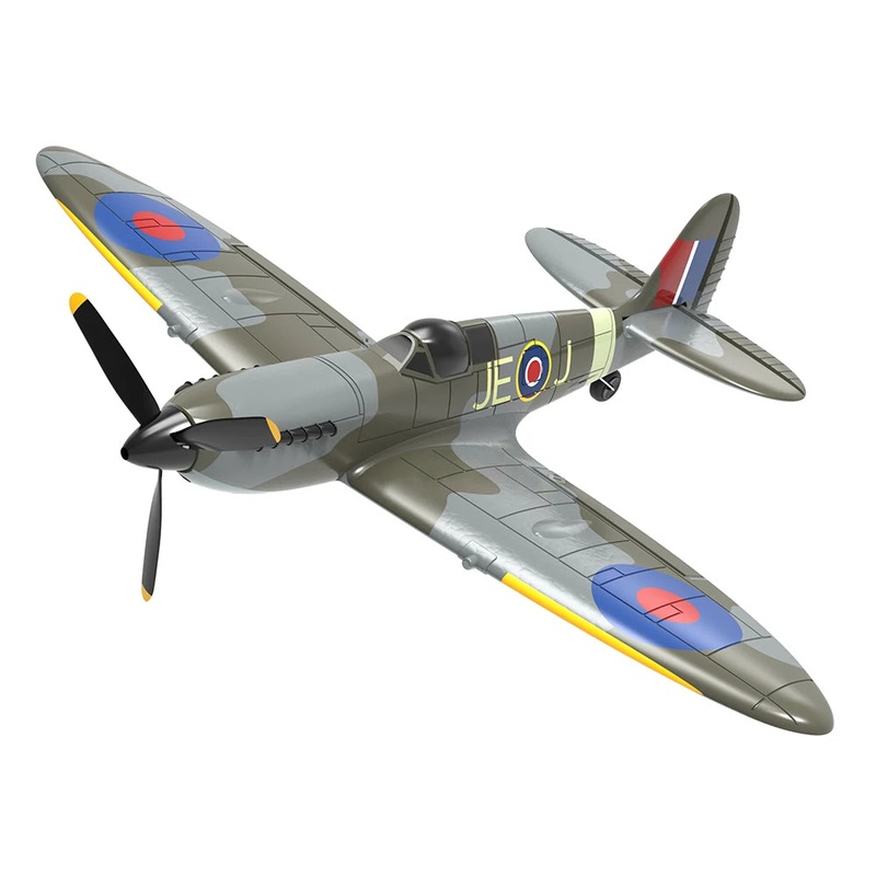 Eachine Spitfire RC Airplane - 2.4GHz EPP 400mm Wingspan 6-Axis Gyro One-Key U-Turn Aerobatic Mini RTF for Trainer Beginner Toys 2 Batteries