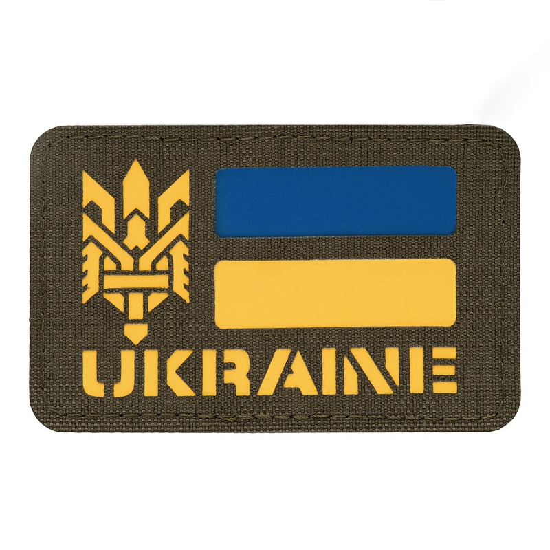 M-Tac Ukraine Patch with Trident - Laser Cut Ranger Green